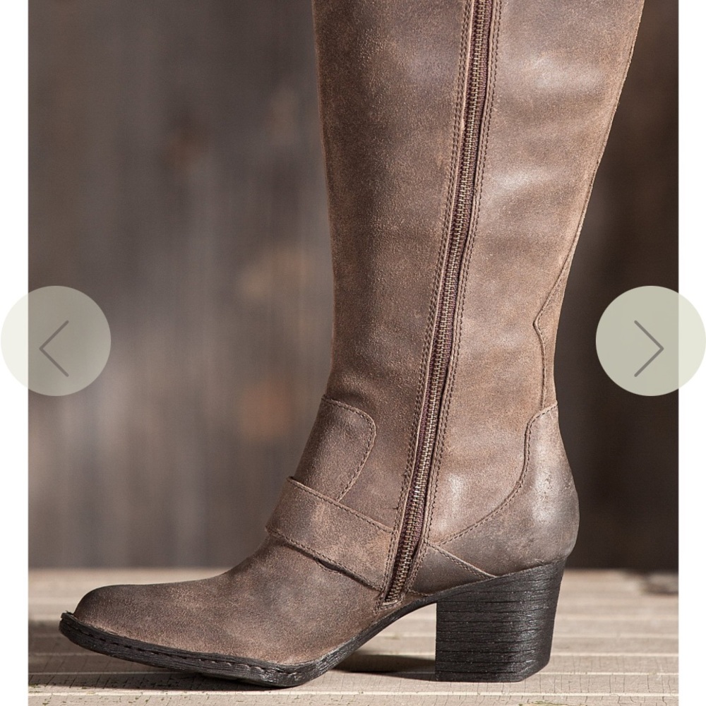 Distressed leather tall boots.by Born - Picture 5 of 15